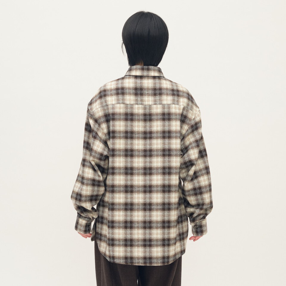 Timelly 刷毛格紋襯衫