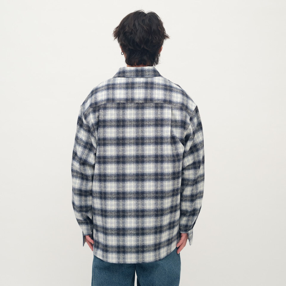 Timelly 刷毛格紋襯衫