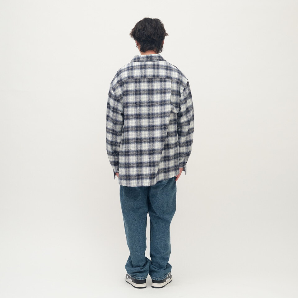 Timelly 刷毛格紋襯衫