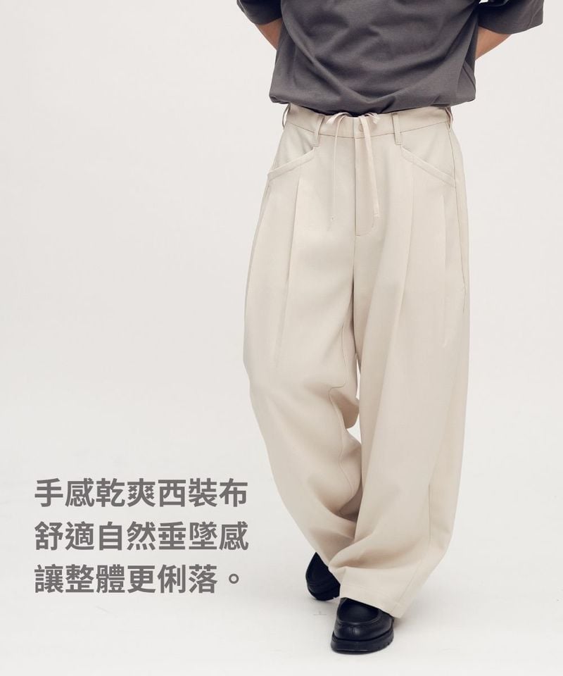 PLN3575-251 西料打褶長褲