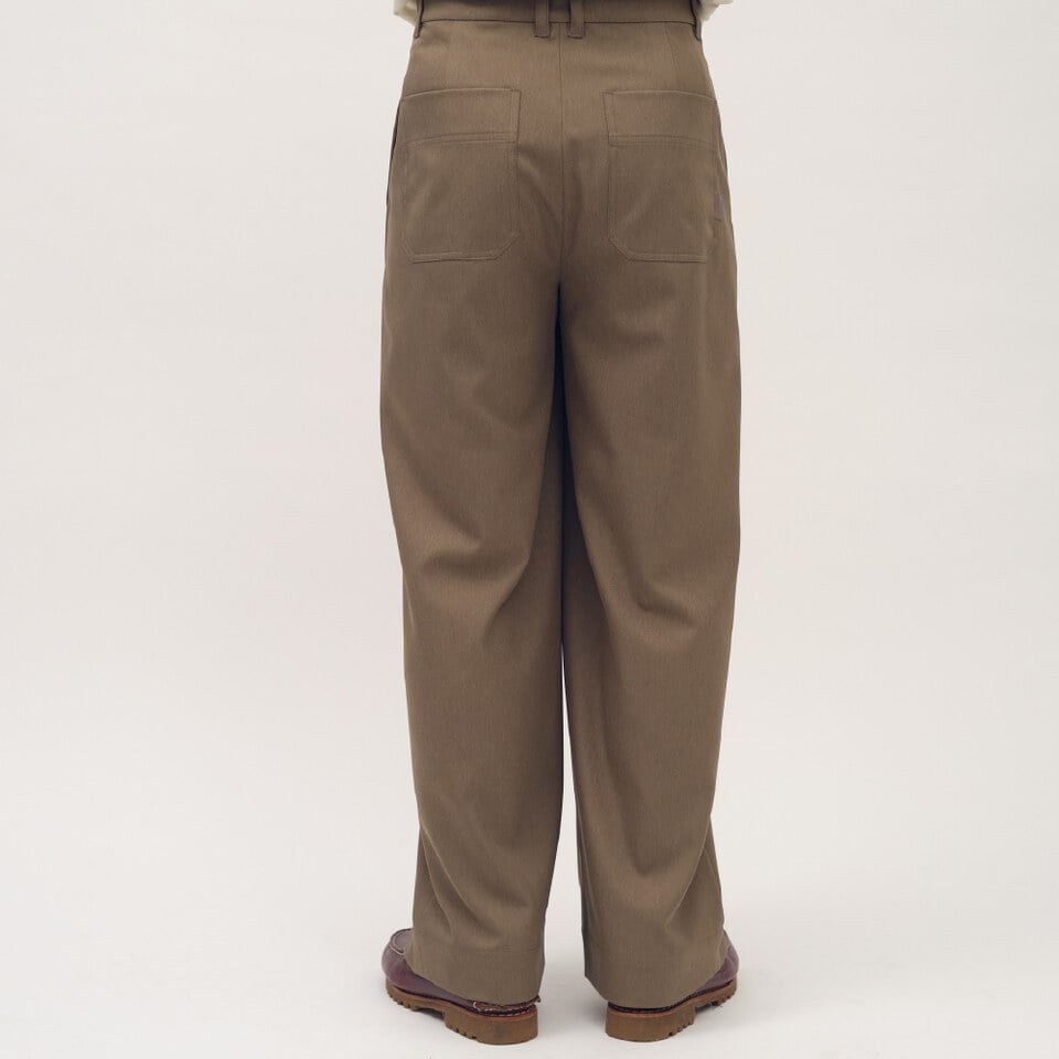 PLAIN刺繡經典直筒卡其褲