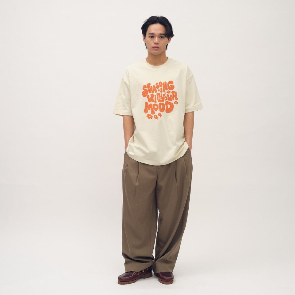 PLAIN刺繡經典直筒卡其褲