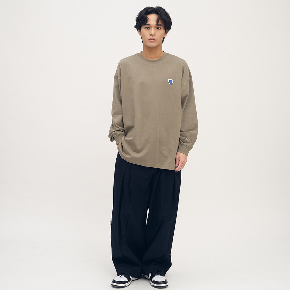 clip by clip 立體打褶棉質長褲