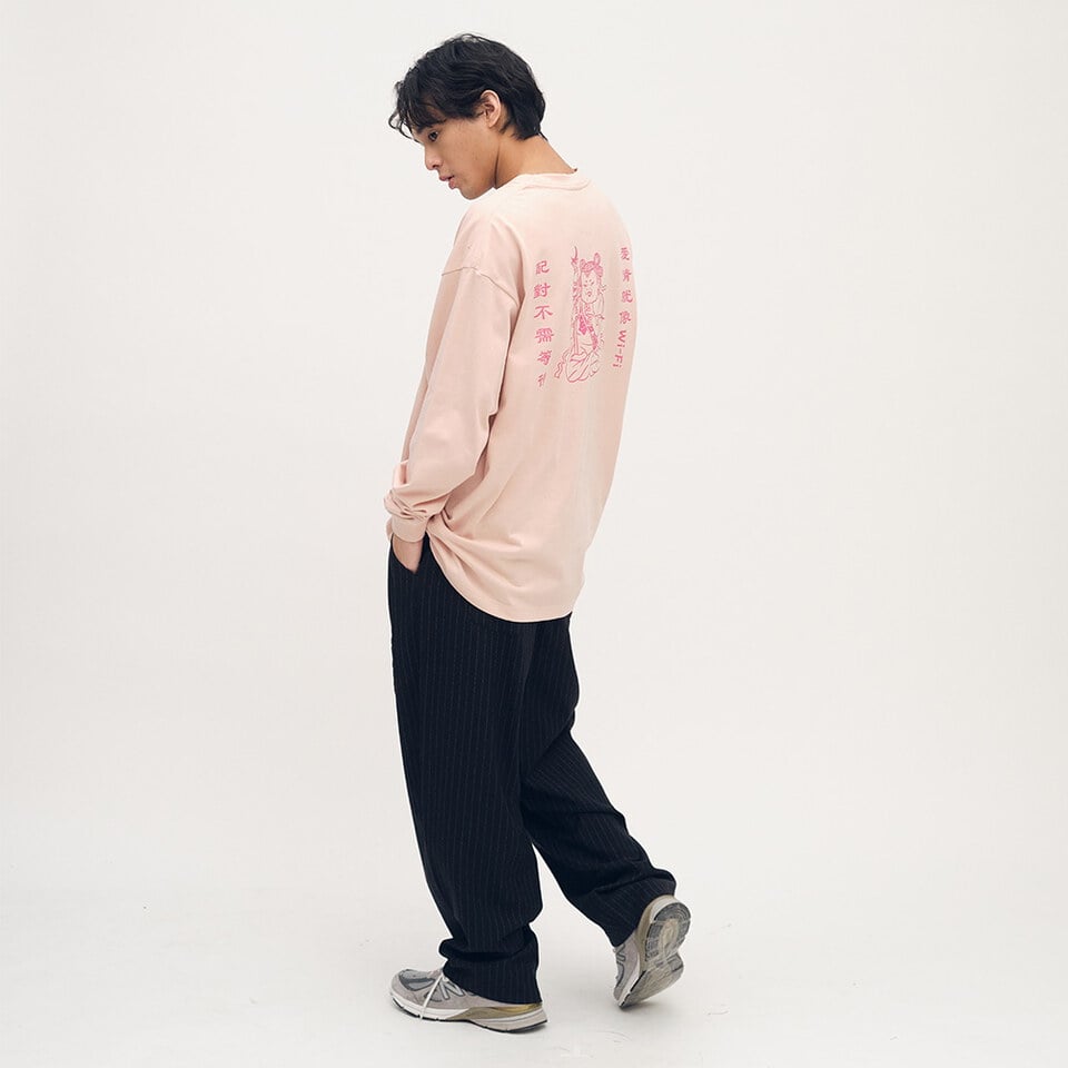 PLN4034-252 西料條紋闊腿褲