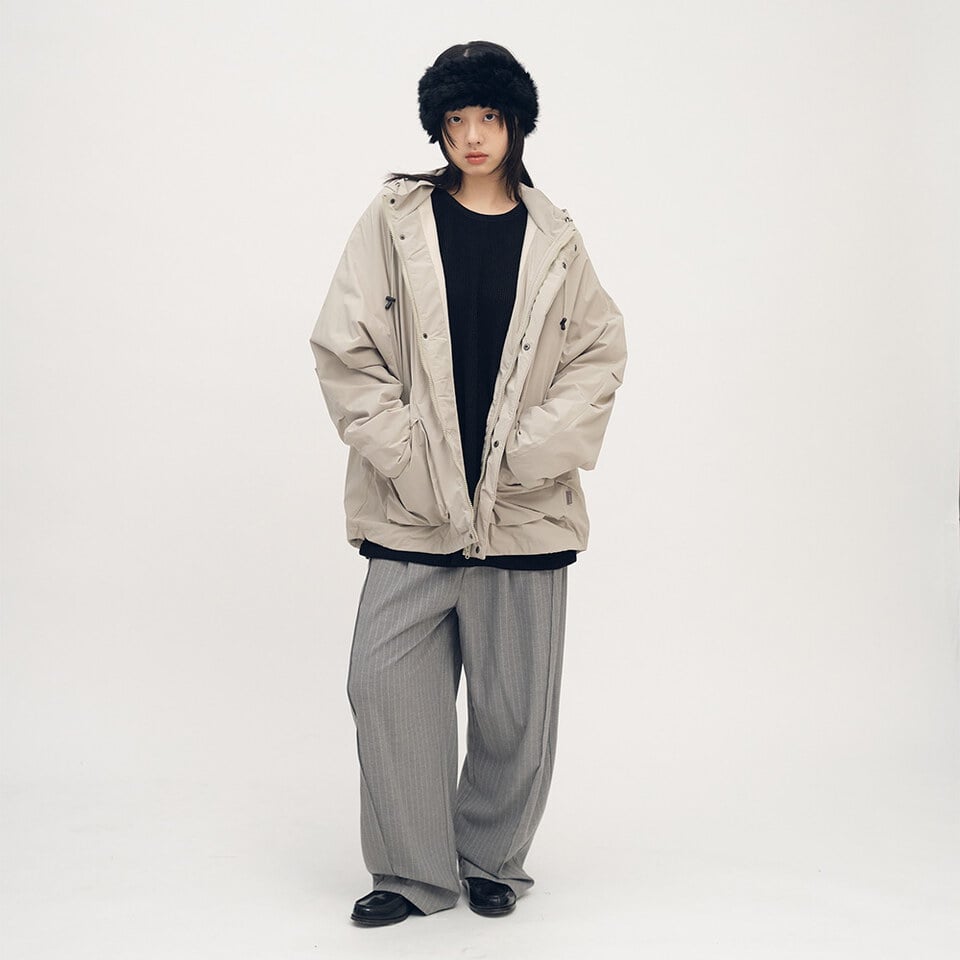 PLN4034-252 西料條紋闊腿褲