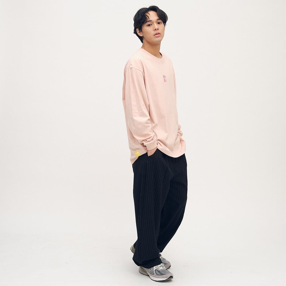 PLN4034-252 西料條紋闊腿褲