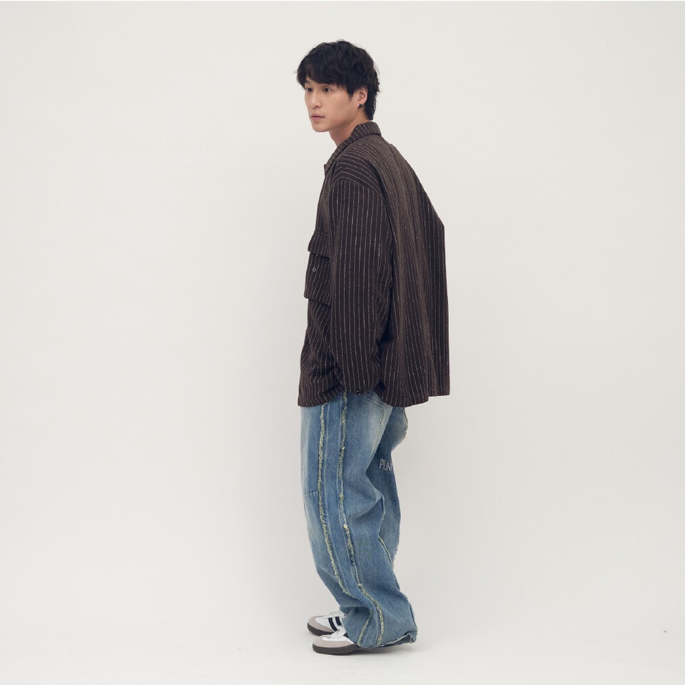 clip by clip 鬚邊剪裁刺繡牛仔褲