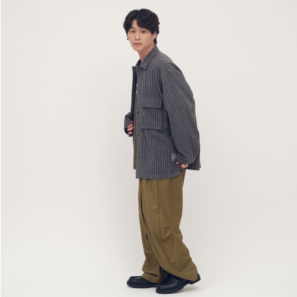 PLN4036-261 clip by clip 西料立體廓型長褲