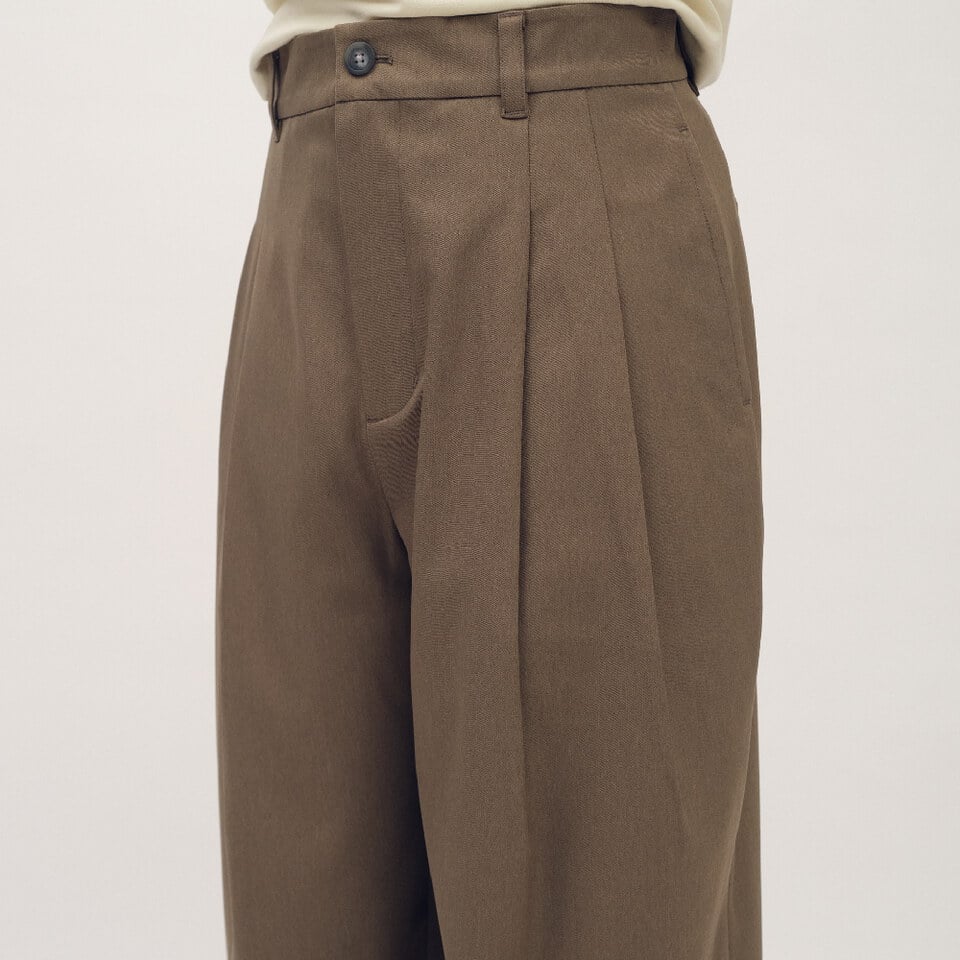 西料直筒打褶寬褲