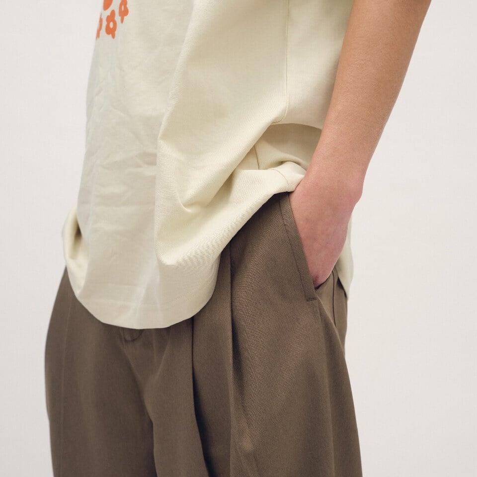 西料直筒打褶寬褲