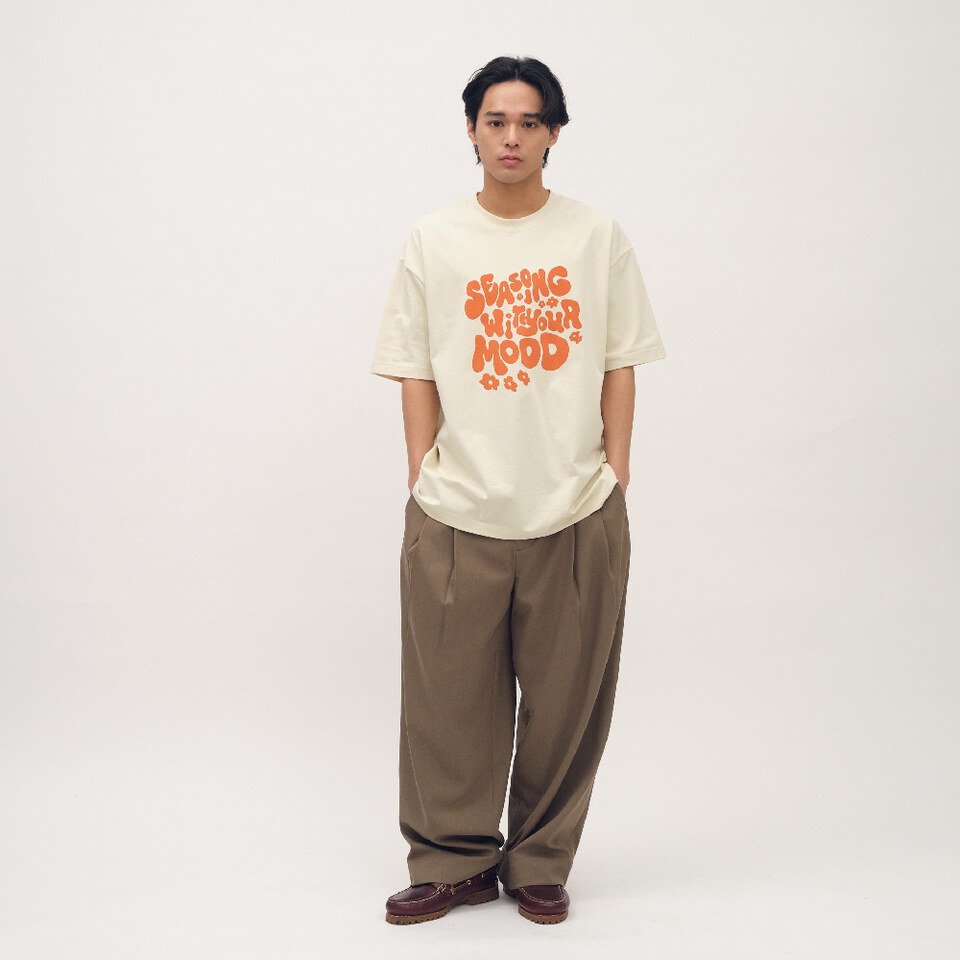 西料直筒打褶寬褲