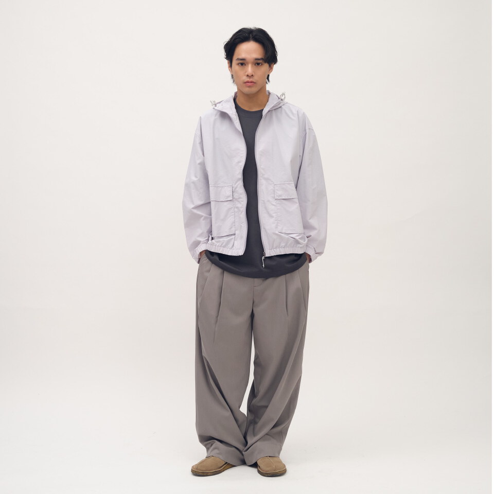 西料直筒打褶寬褲