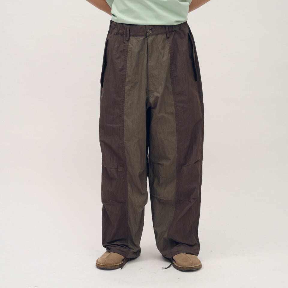 PLN4038-261 拼接軍風寬褲