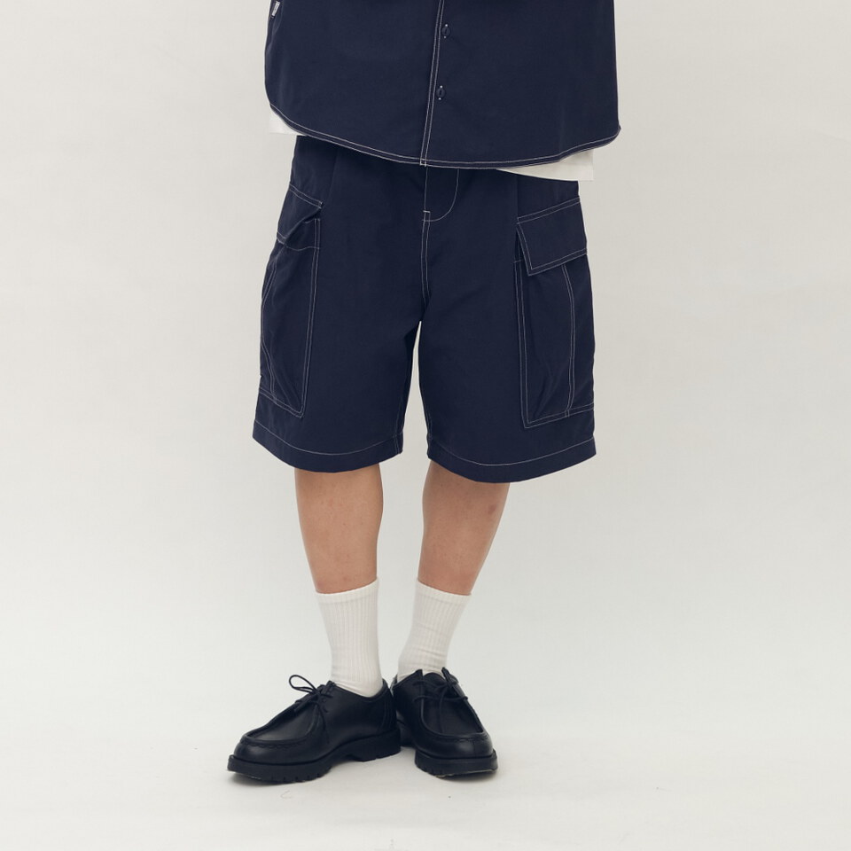 clip by clip 裝幀縫線2WAY寬褲