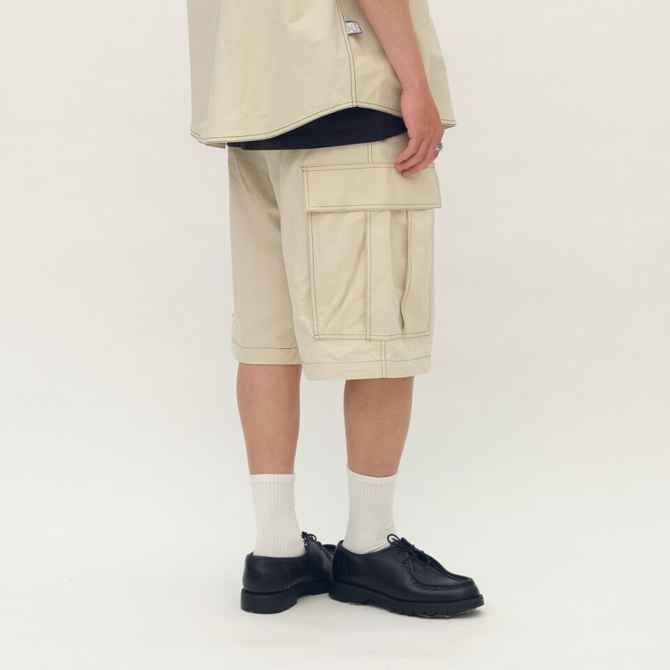 clip by clip 裝幀縫線2WAY寬褲