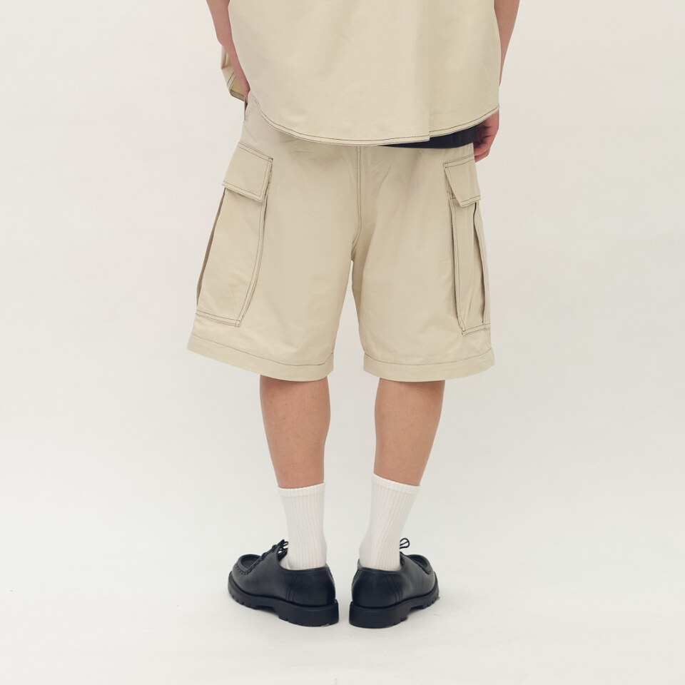 clip by clip 裝幀縫線2WAY寬褲