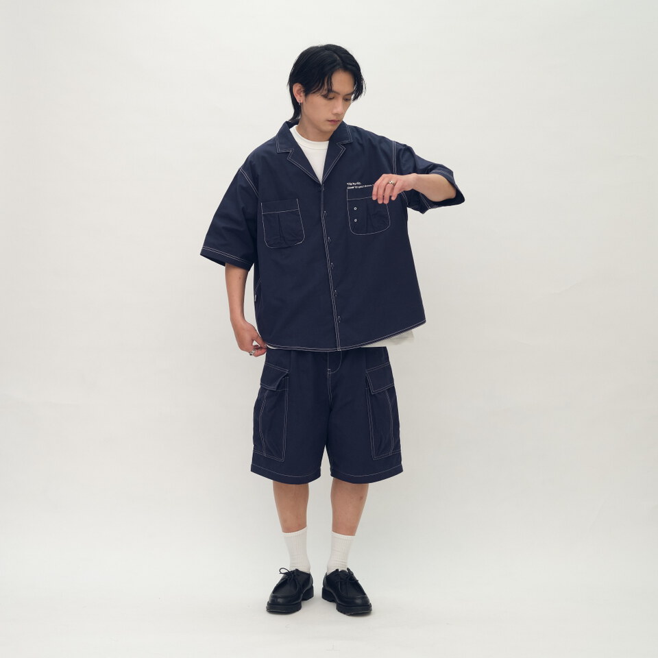 clip by clip 裝幀縫線2WAY寬褲