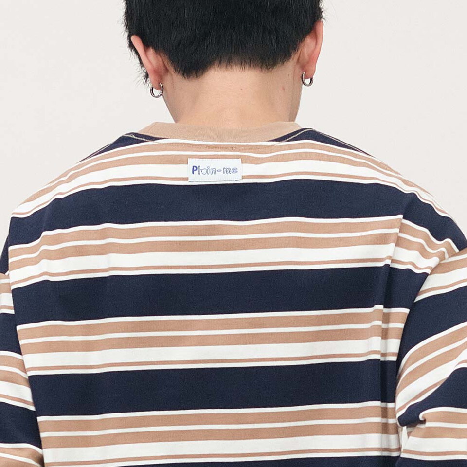小P社長潑漆條紋長TEE