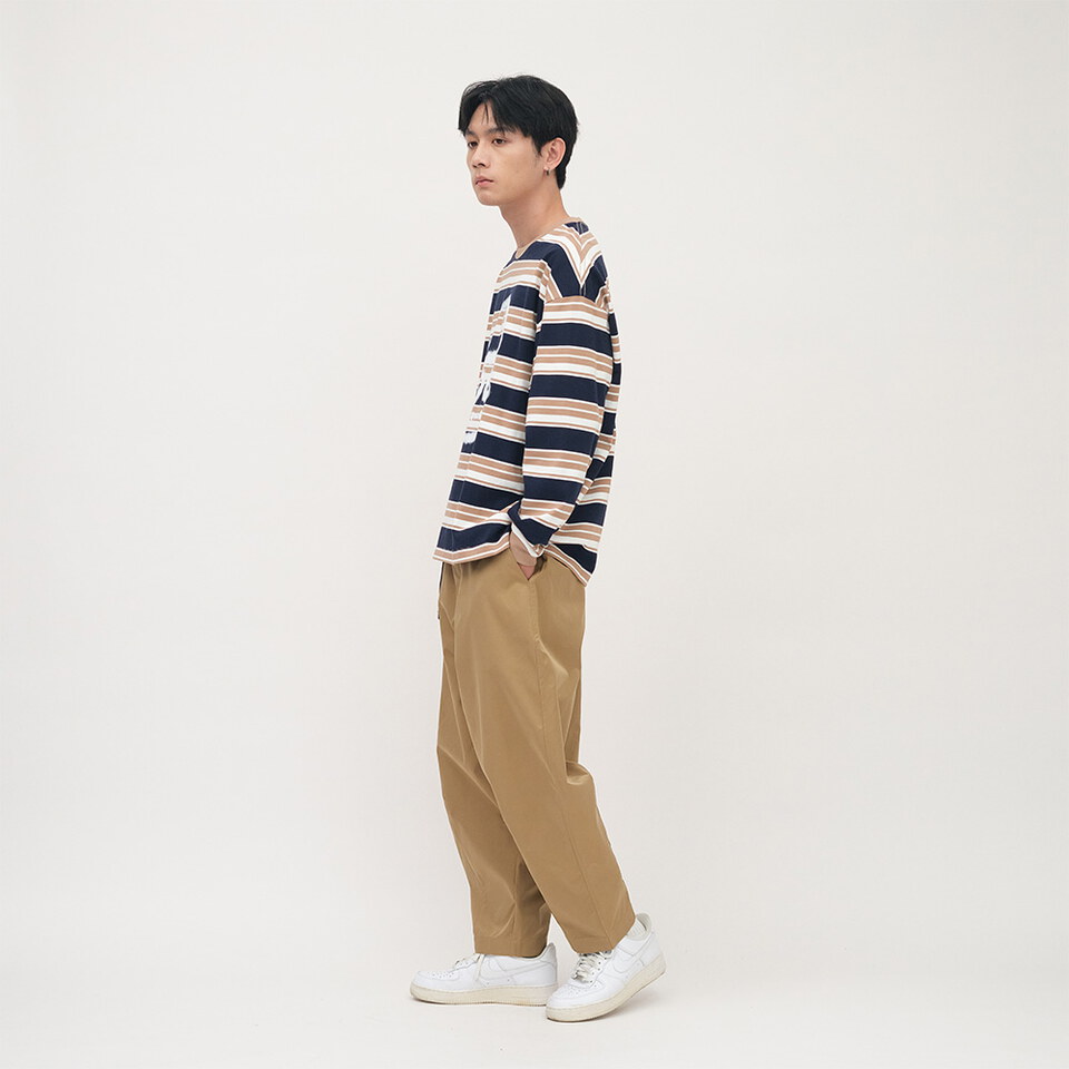 小P社長潑漆條紋長TEE