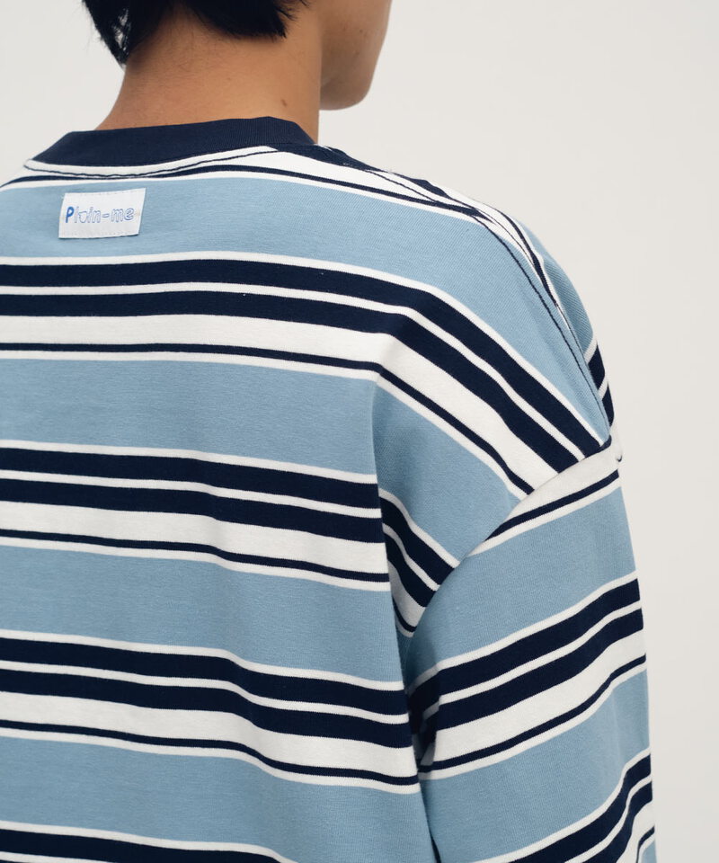 PPP0001-252 小P社長潑漆條紋長TEE