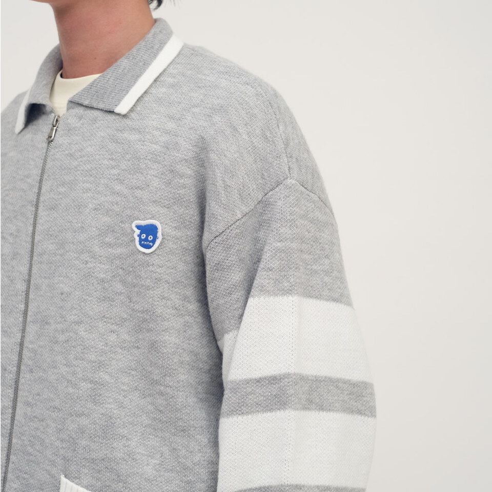 小P社長開襟拉鍊針織衫