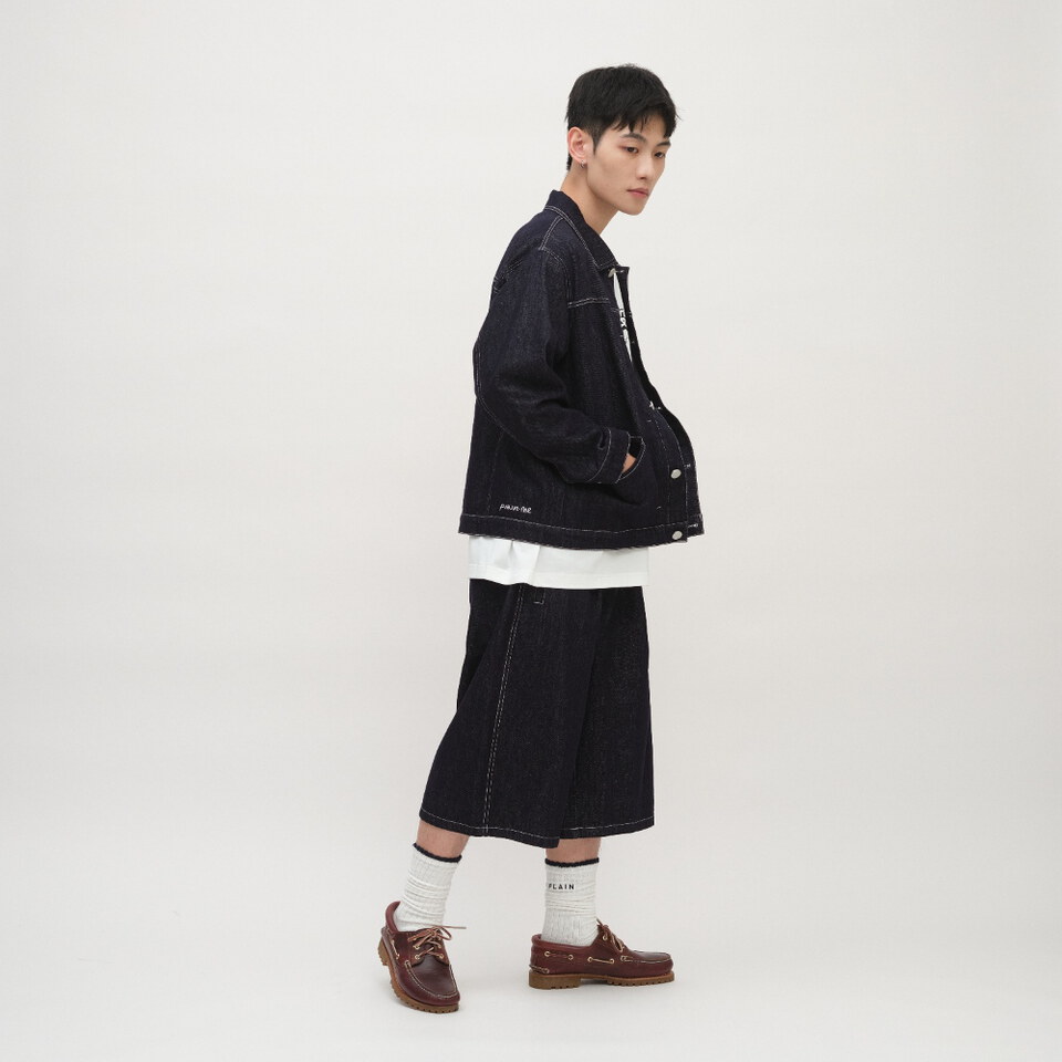 Abei 聯名小P社長刺繡七分短褲
