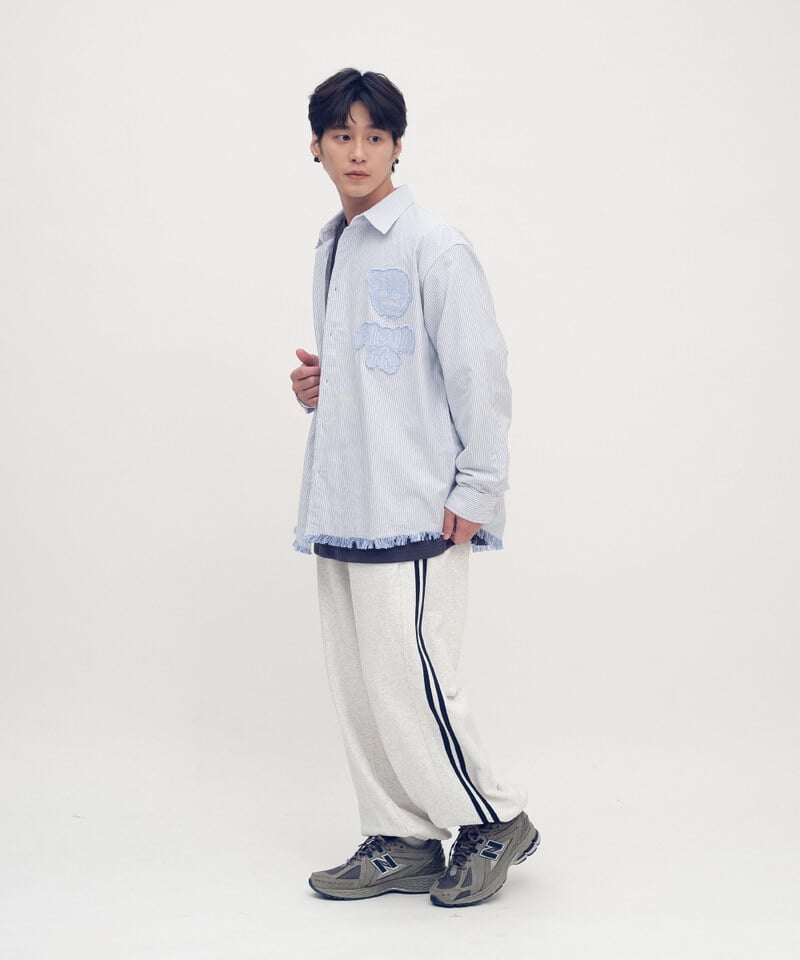 PPP3301-252 小P社長拼布長袖襯衫