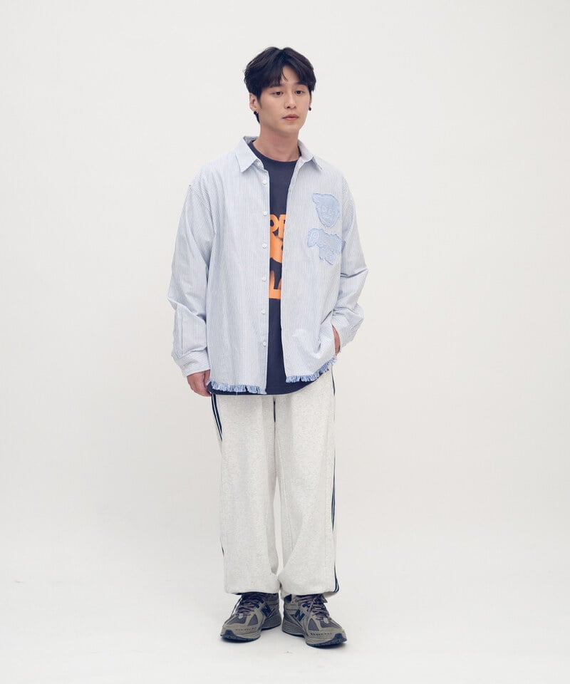 PPP3301-252 小P社長拼布長袖襯衫