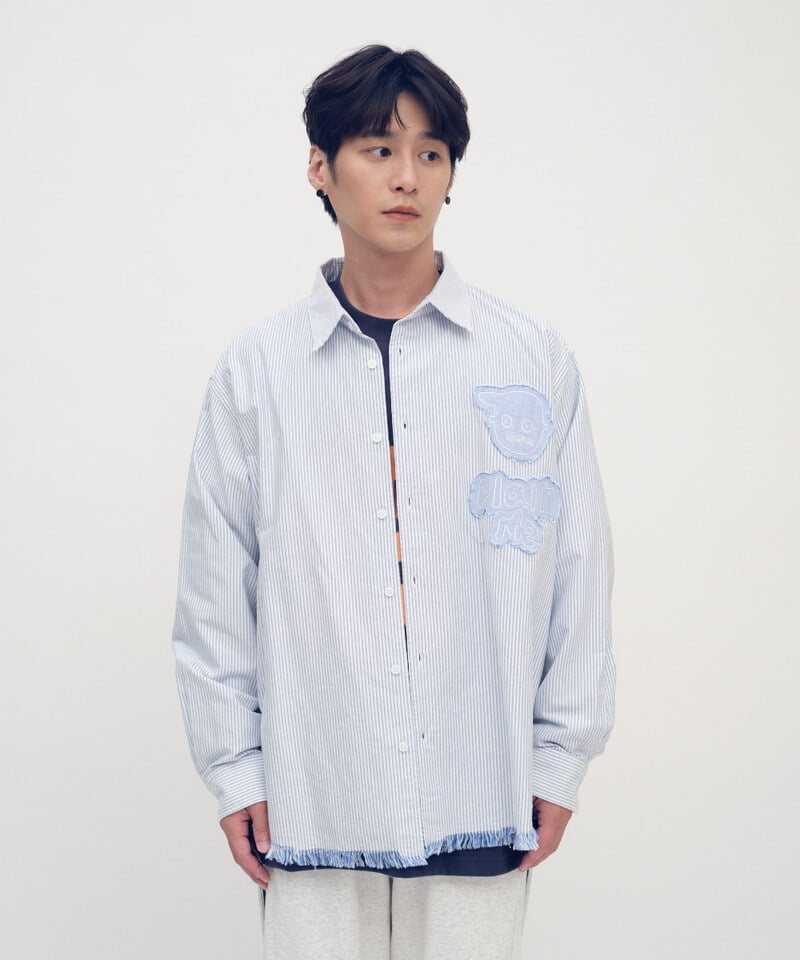 PPP3301-252 小P社長拼布長袖襯衫