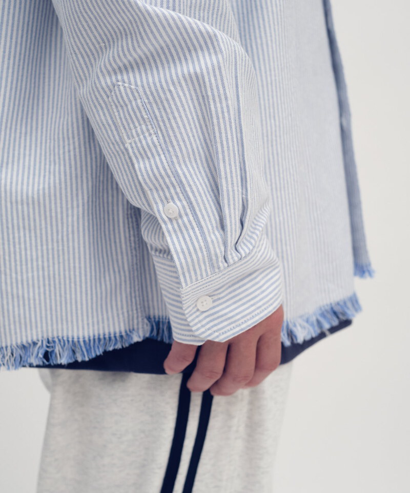 PPP3301-252 小P社長拼布長袖襯衫