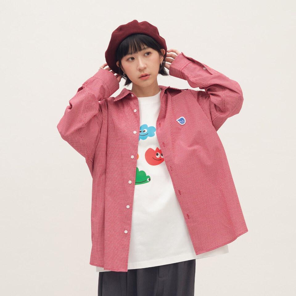 PPP3304-261 小P社長格紋長袖襯衫