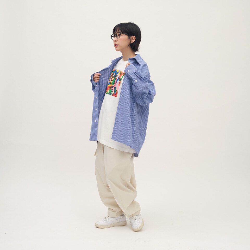 小P社長格紋長袖襯衫