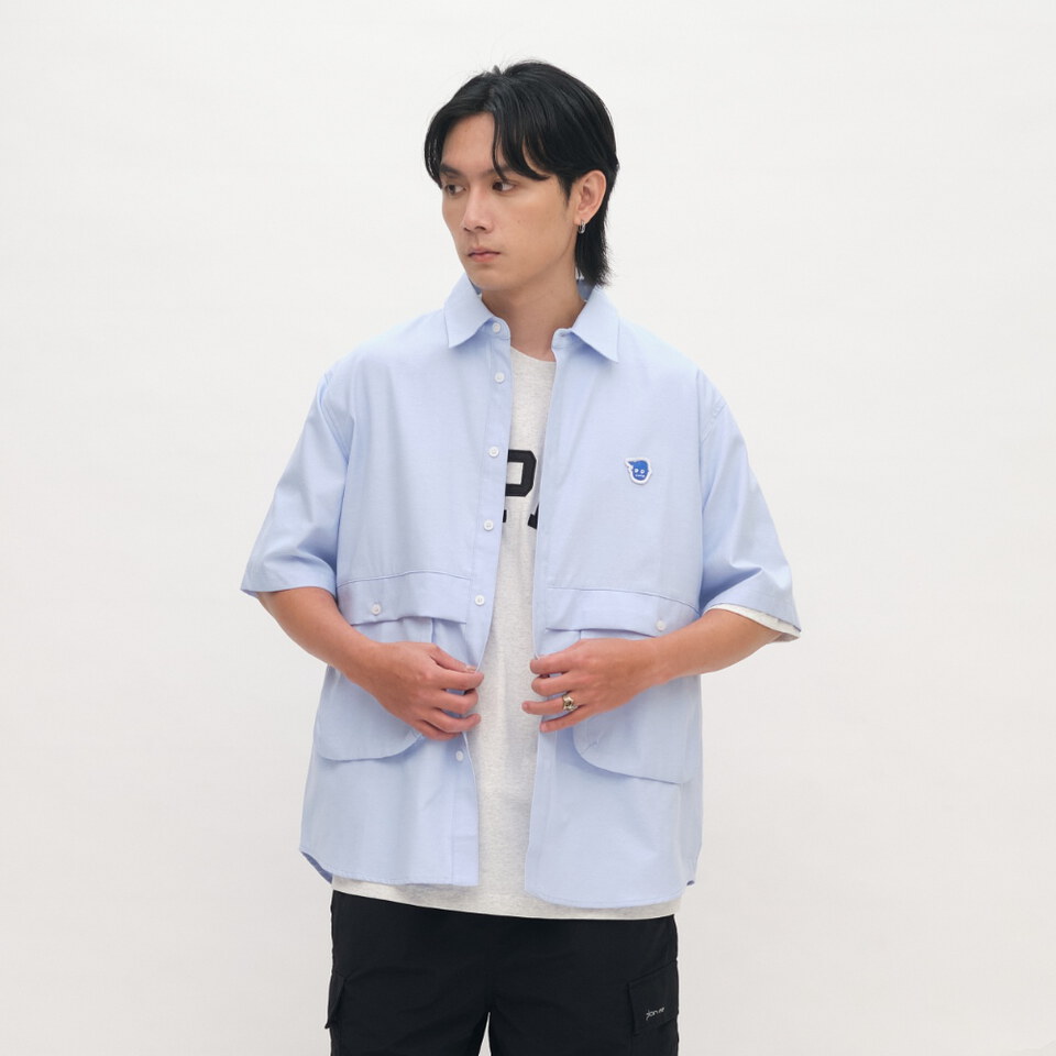 小P社長牛津口袋短袖襯衫