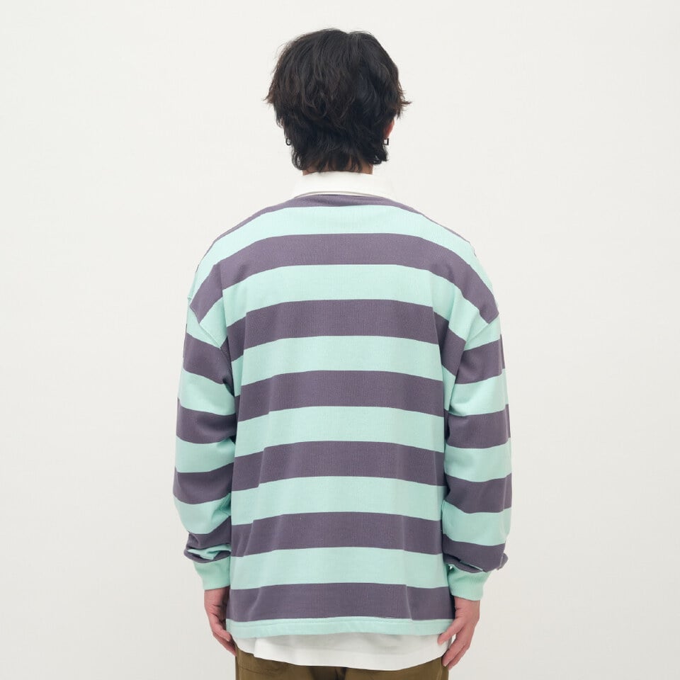 小P社長條紋長袖POLO衫