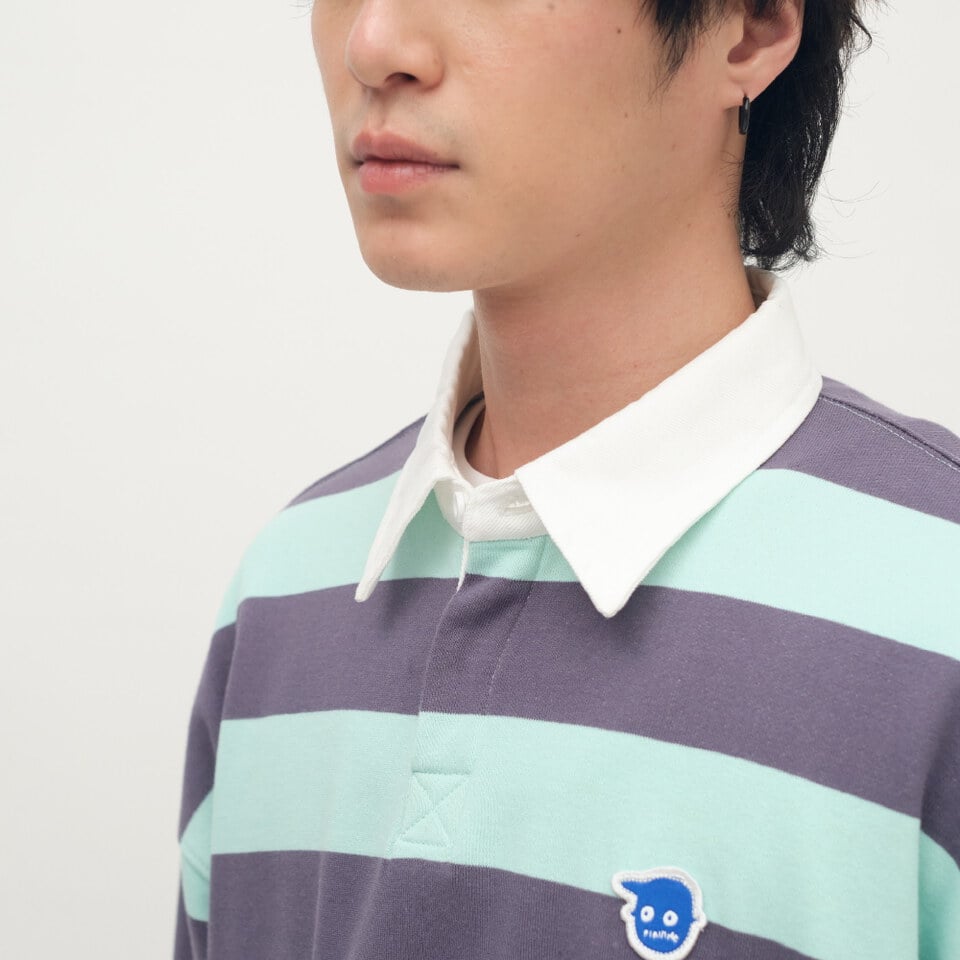 小P社長條紋長袖POLO衫