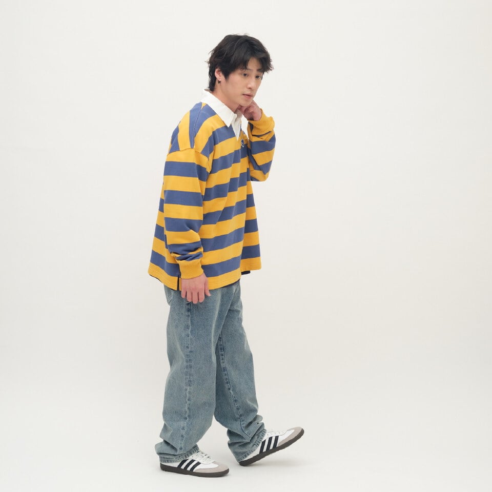 小P社長條紋長袖POLO衫