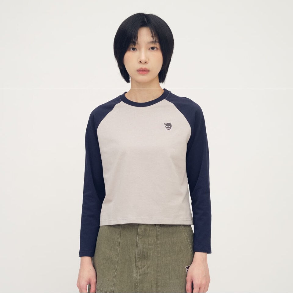 PPW0001-261 小P社長拼色連肩長袖TEE