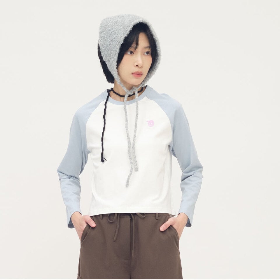 PPW0001-261 小P社長拼色連肩長袖TEE