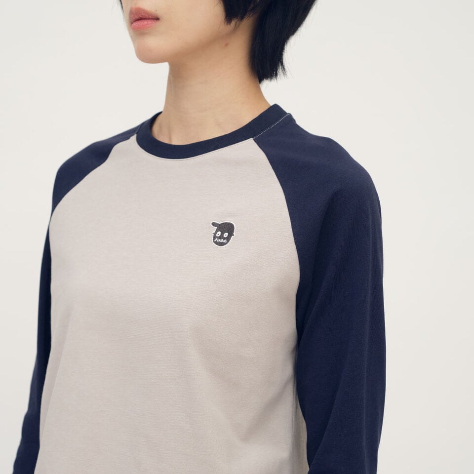 PPW0001-261 小P社長拼色連肩長袖TEE