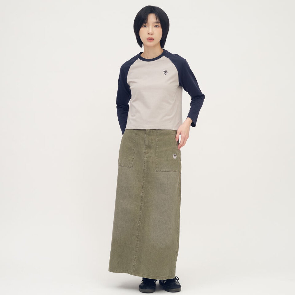 PPW0001-261 小P社長拼色連肩長袖TEE