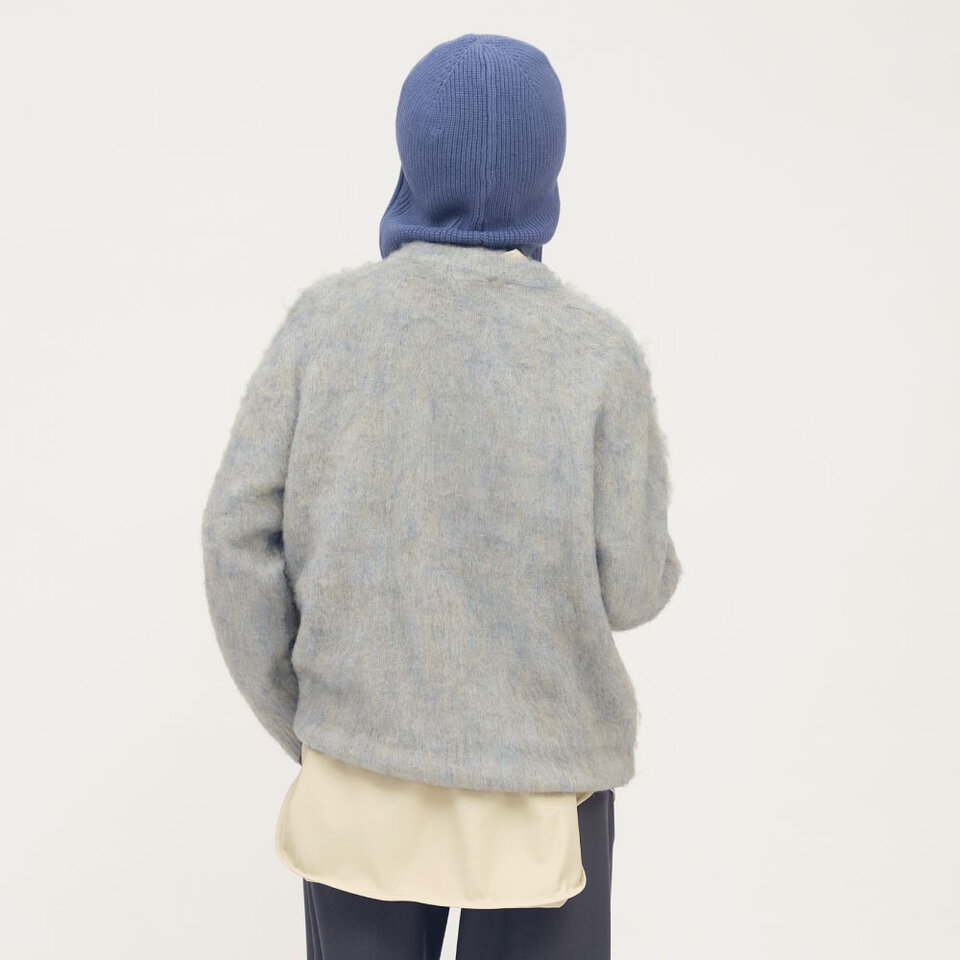 小P社長毛絨針織圓領毛衣