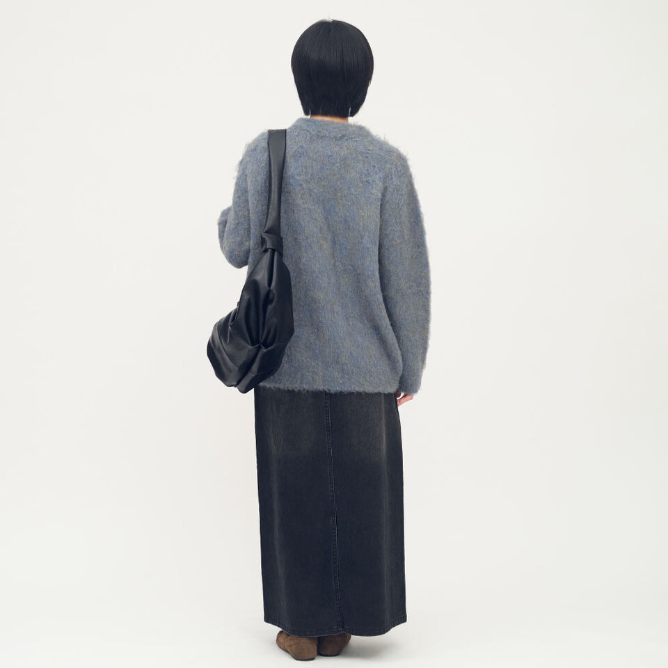 小P社長毛絨針織圓領毛衣