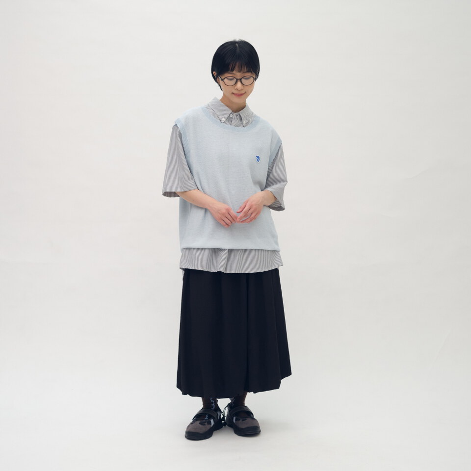 小P社長緹花簍空針織背心