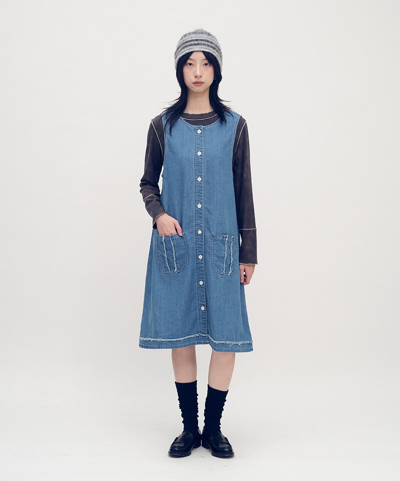 PPW5001-252 小P社長雙面穿丹寧連身洋裝