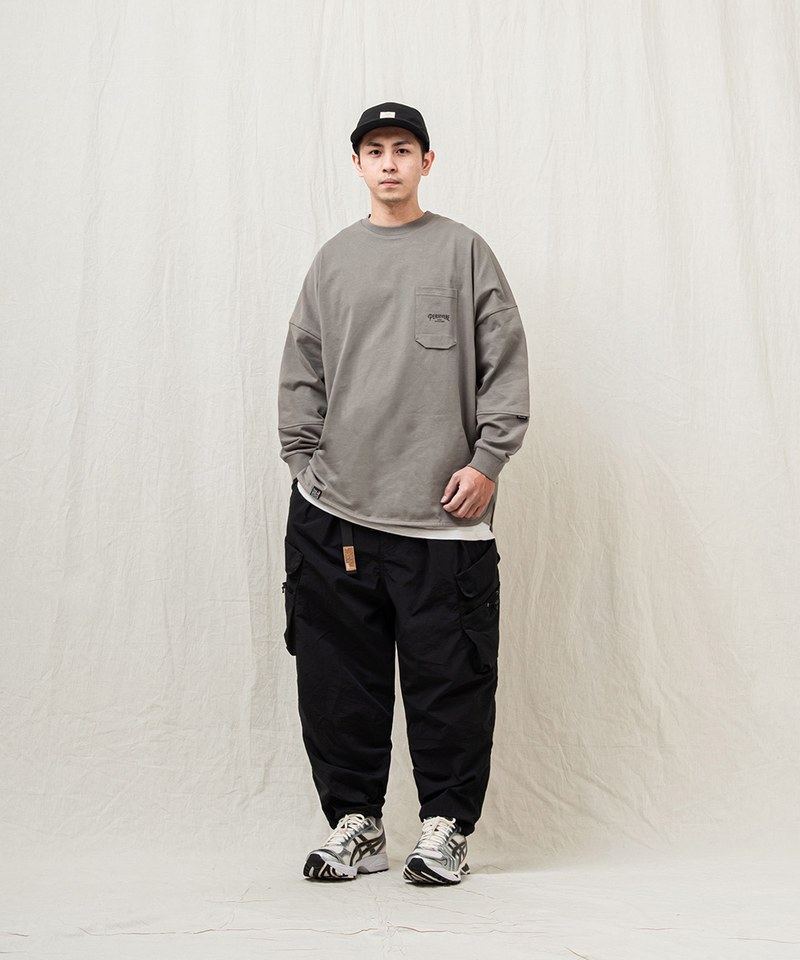 寬版口袋長TEE HEXAGONAL POCKET LS T-SHIRT