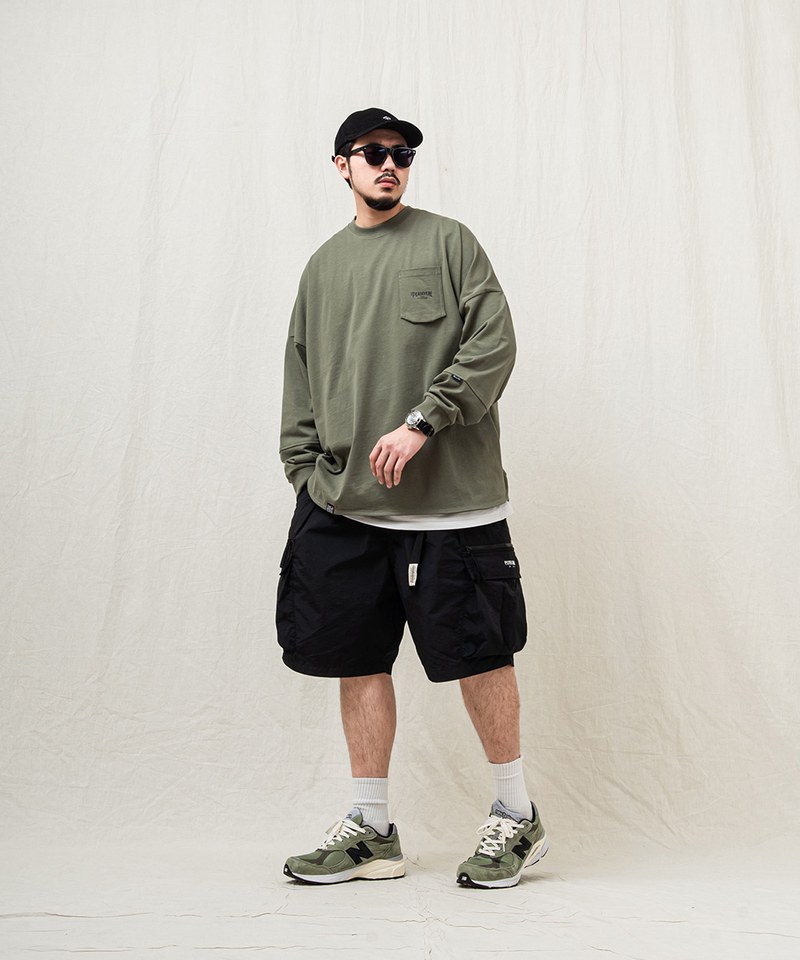 寬版口袋長TEE HEXAGONAL POCKET LS T-SHIRT