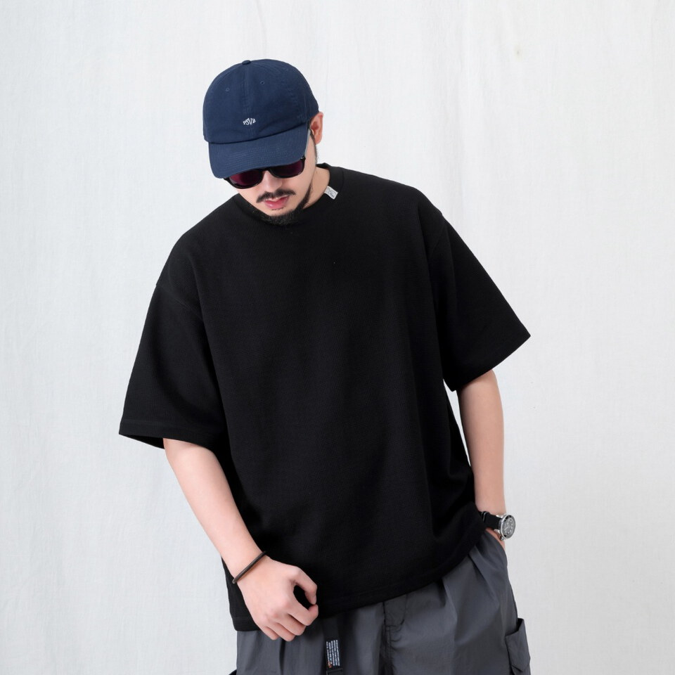 華夫格短袖T恤 TEXTURED WAFFLE KNIT T-SHIRT