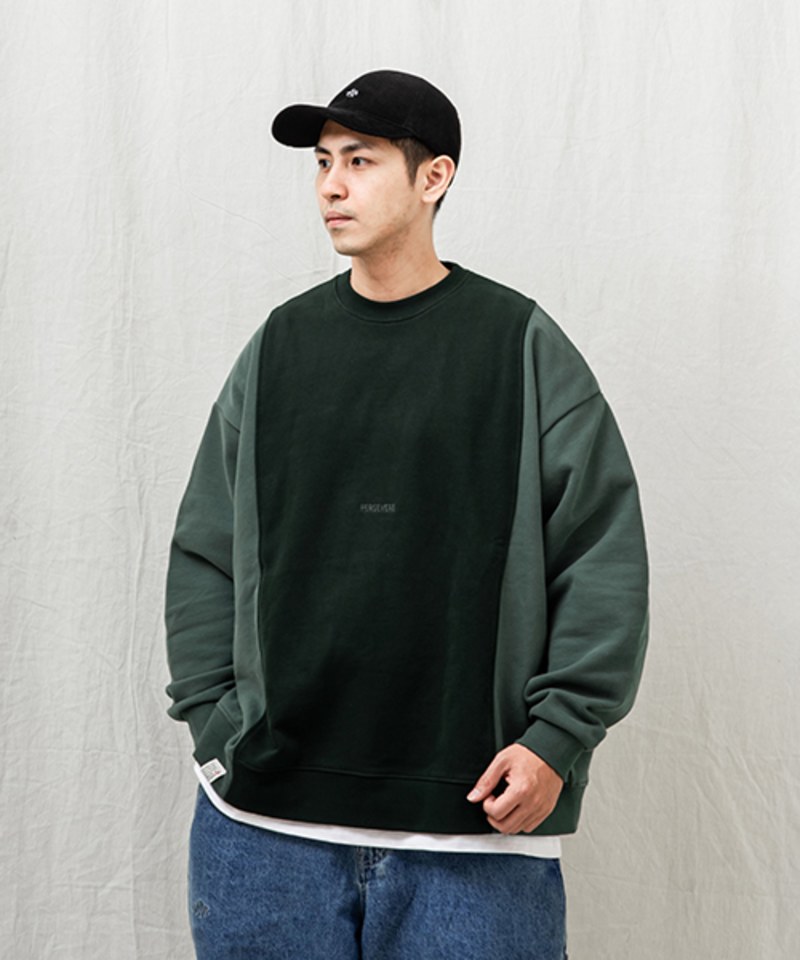 PSV0103-232 拼接大學T恤 TWO-TONE SPLICED SWEATSHIRT