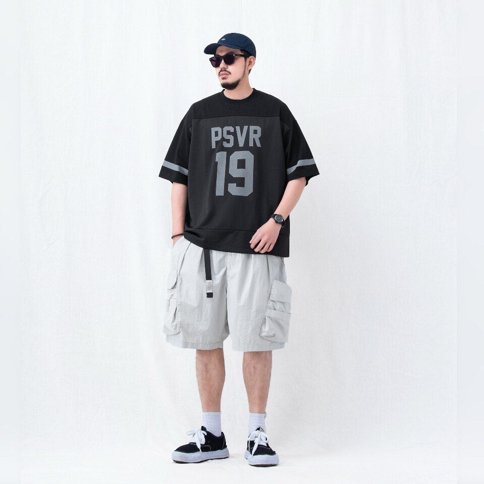 拼接球衣短TEE mesh splice jersey T-shirt