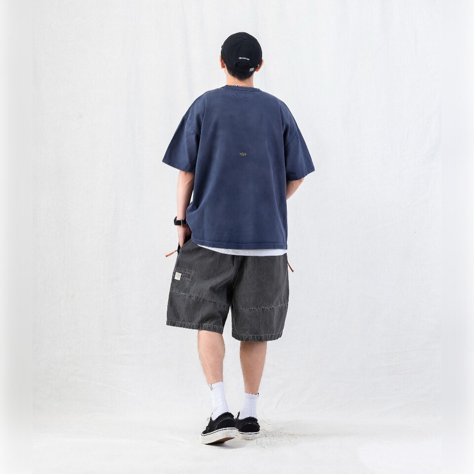 裂紋圖樣水洗TEE CRACKED-EFFECT WASHED T-SHIRT